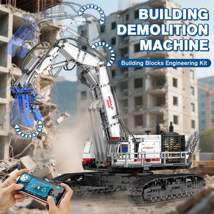 Mould King Engineering Excavator Building Sets, 17062 Large RC Construction Building Kits with APP Remote Control, STEM Construction Vehicles Model for Adults(4195PCS)