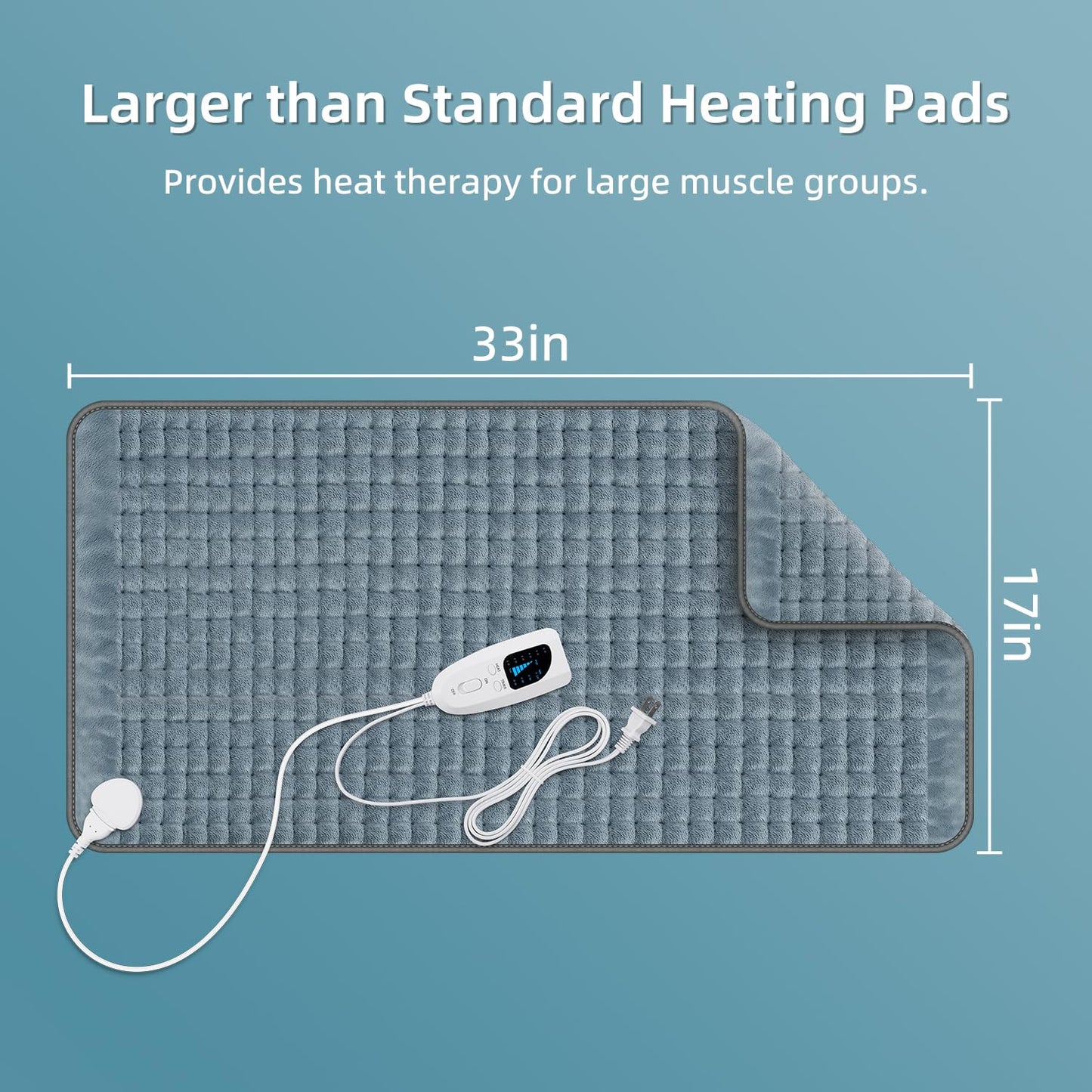 XXXL Heating Pad for Back Pain Relief, Heated Pad for Neck/Shoulders/Legs/Knees/Feet/Cramps, 6 Heat Settings Auto-Off, Heat Pads for Women, Birthday Mothers Day Gifts for Mom Wife Grandma Her, 17"x33"