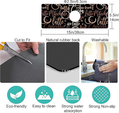 Kitchen Sink Splash Guard Faucet Mat Super Absorbent Fast Drying Mat Sink