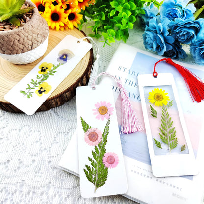 Cardstock Blank Bookmarks Set, 12 Pcs DIY White Craft Bookmarks for Pressed Flowers, Dried Floral Book Mark Making Kit, Book Marks for Dried Floral, Gifts for Book Lovers (Classic Style)