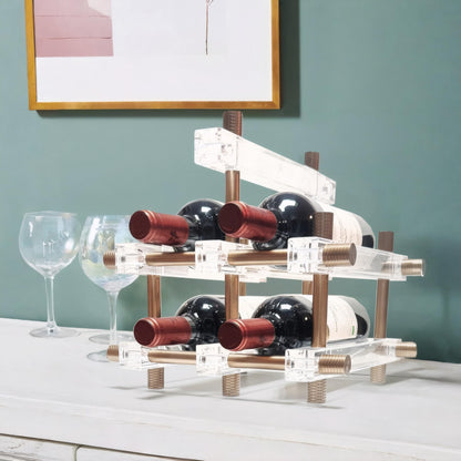 MAUYAR Countertop Bar Liquor Wine Bottle Holder Display Shelf, Wine Rack Organizer Storage Pantry Cabinet for Kitchen Decor