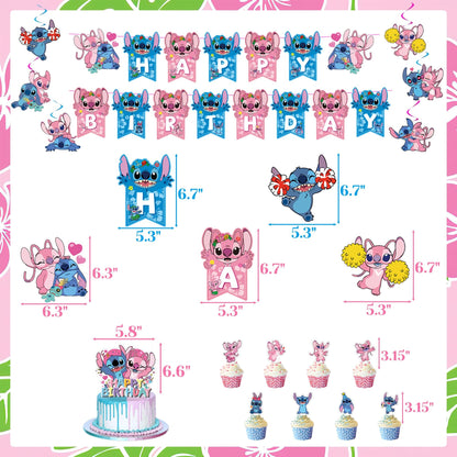 Pink Birthday Party Decorations Kit, Includes Happy Birthday Banner, Foil Balloons, Tablecloth, Backdrop, for Adult Themed Party Supplies