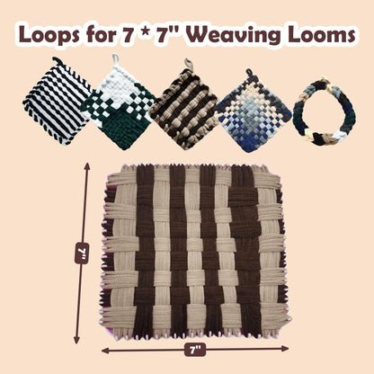 SOOHAOLISS 900pcs Weaving Loom Refill Loops, 10 Neutral Colors, Potholder Loops for 7 inch Loom, Loom Bands Nylon Weaving Loops Loom Kit for Kids DIY Crafts Supplies, Makes 25 Colorful Potholders