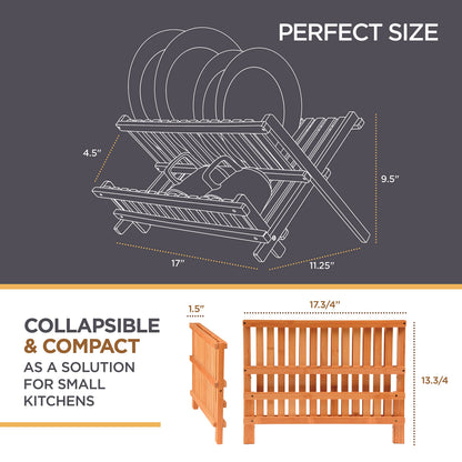 Bambüsi Bamboo Dish Drying Rack and Utensil Holder Set Bundle