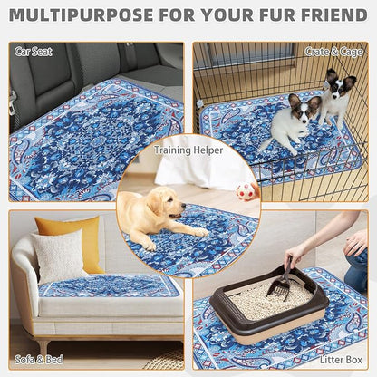 KOOLTAIL Washable Pee Pads for Dogs, 2 Pack Super Absorbent Reusable Puppy Training Pads Waterproof, Nonslip and Leak-Proof Dog Pee Pads, Large Pet Mats Whelping Pads for Floor, Crate, Couch 36"x41"
