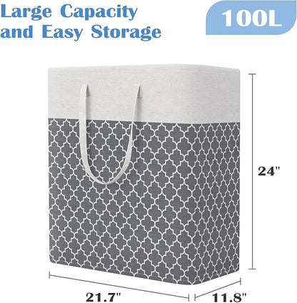 BlissTotes 3-Pack Laundry Basket, Freestanding＆Waterproof Laundry Hamper