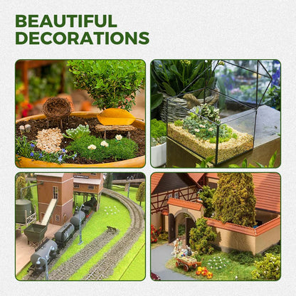 Yetaha 40 Pcs Flower Cluster, Vegetation Groups Grass Tuft, Handmade Premium Static Model Miniature Shrubs, Flower Grass Scenery for DIY Garden Courtyard Railway Landscape Layout (Gardenia, White)