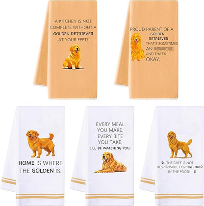 R HORSE Golden Retriever Kitchen Dish Towels