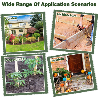 Colingmill 48 Pieces Wooden Garden Stakes 18 Inch Grade and Survey Stakes Wooden Garden and Sign Posts for Plant Support Silt Fence Yard Farm Survey Boundaries Baselines