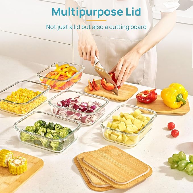 Vtopmart 5 Pack 35oz Glass Containers