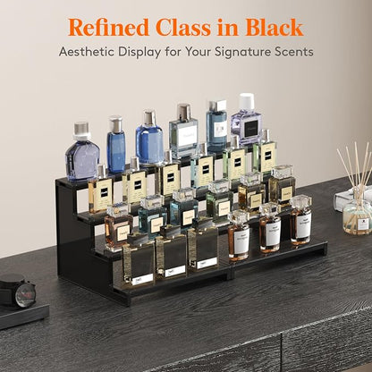 Lifewit Perfume Organizer, Bedroom Decor, Cologne Cupcake Stand, Tool-Free Assembly, Makeup Display Shelf for Vanity Bathroom Counter Storage, Black, 23 cm/9", 2 Pcs