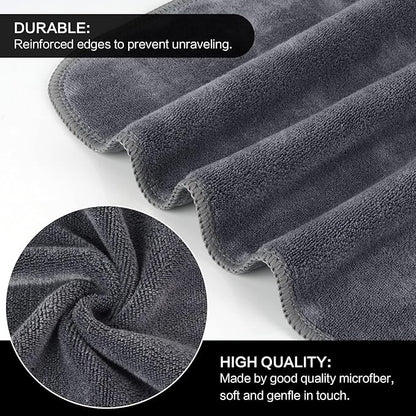 SINLAND Microfiber Facial Cloths Fast Drying Washcloth 12inch x 12inch Grey 6