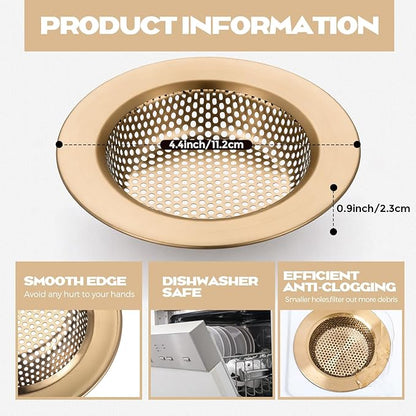 Retisee 2 Pcs Sink Strainer Stainless Steel Kitchen Sink Drain Strainer Basket