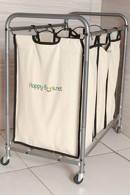 Happy-Bags Eco-Friendly 100% Cotton Denim and Webbing Laundry Cart Replacement