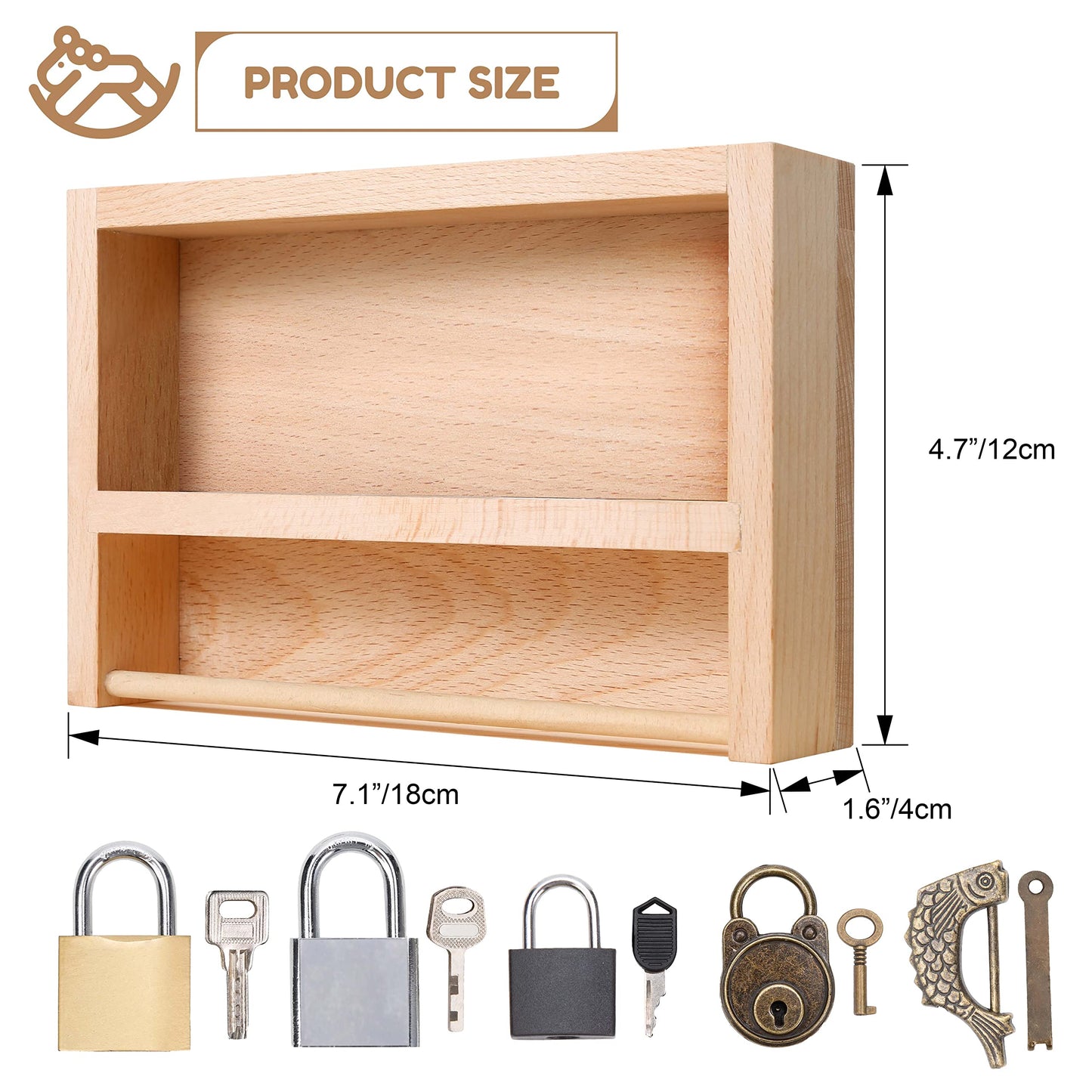 Woodtoe Montessori Lock and Key Toy Set for Kids, Educational Lock Set Keys, Wooden Montessori Materials for 3 4 5 6 Year Old, Preschool Home Classroom STEM Learning Birthday Toy Gift for Toddlers 3-6