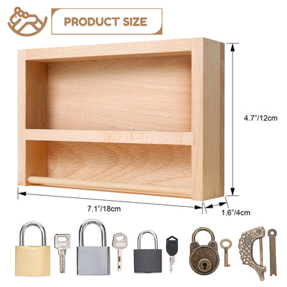 Woodtoe Montessori Lock and Key Toy Set for Kids, Educational Lock Set Keys, Wooden Montessori Materials for 3 4 5 6 Year Old, Preschool Home Classroom STEM Learning Birthday Toy Gift for Toddlers 3-6
