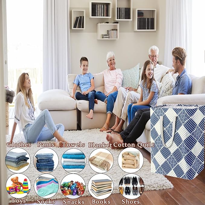 Waterproof Laundry Hamper Collapsible Laundry Basket Leather Handle Laundry Bag