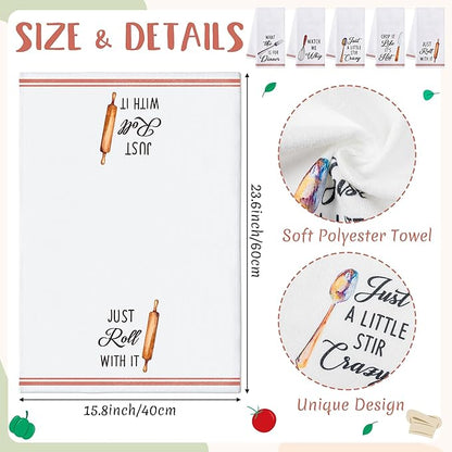 R HORSE 5Pcs Kitchen Dish Towel Funny Cookware Kitchen Dishcloth Absorbent