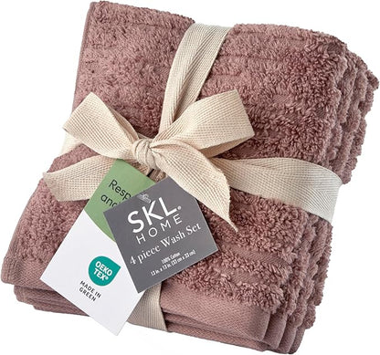 SKL Home CloudSoft Cotton Luxury 4-Piece Washcloth Set