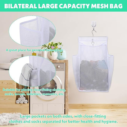 2 Pcs Hanging Collapsible Breathable Mesh Laundry Hamper, Hanging Laundry Bag