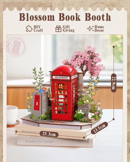 Rolife 3D Puzzles for Adults Blossom Book Booth, Toy Model Building Set for Adults for Table Toys & Home Decor, Creative Birthday Gift for Girls&Boys (116 PCS)