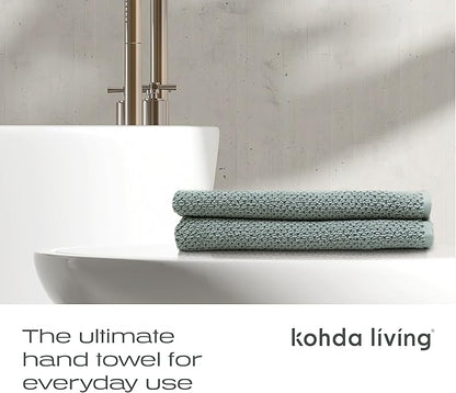 Luxury Silver-Infused Sage Green Hand Towels 2-Pack, 23.6"x17.7"