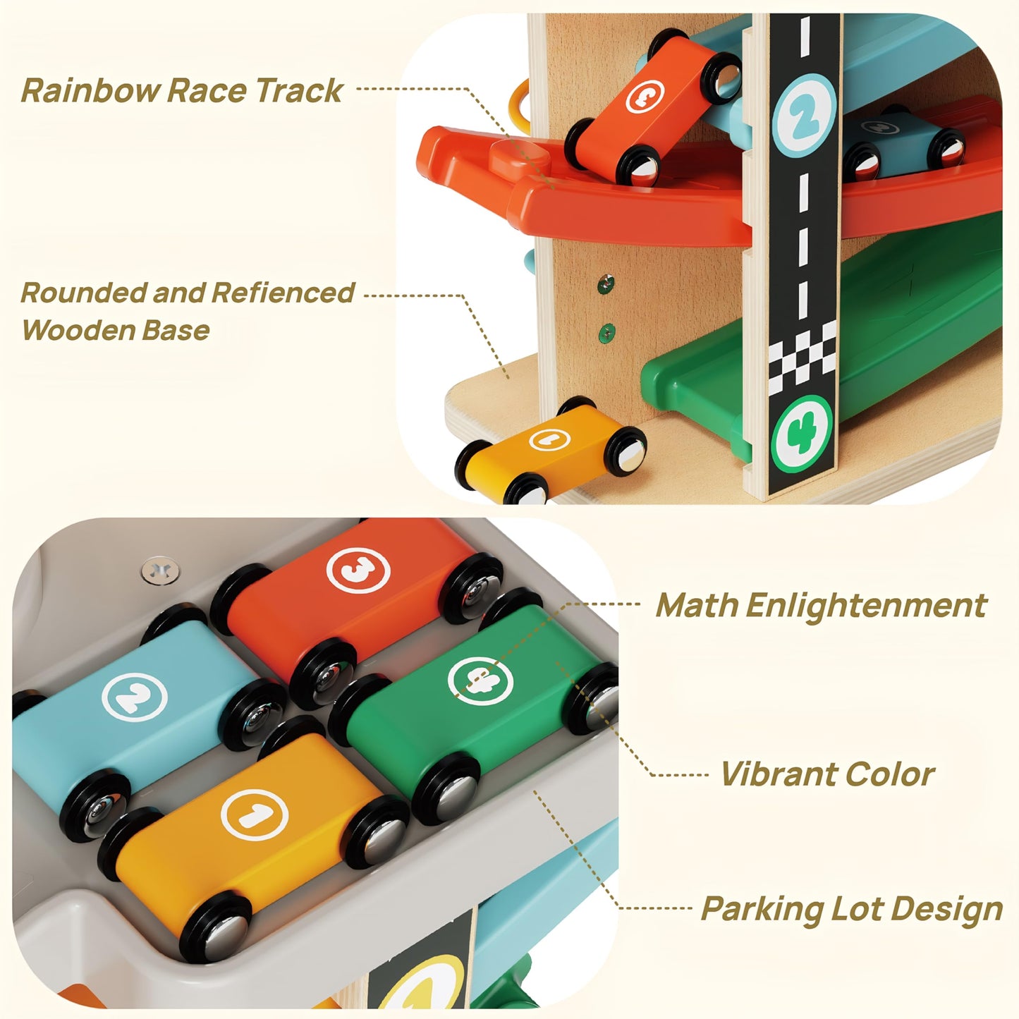 Toddler Toys for 1-2 Year Old Boy, Montessori Toys for 1 Year Old, First Birthday Gifts, 2 in 1 Pounding Toys and Wooden Car Ramp
