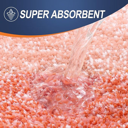 OLANLY Bathroom Rugs Mat 36x24, Extra Soft Absorbent Microfiber Bath Rugs, Rubber Backing, Quick Dry, Machine Washable Bath Mats for Bathroom Floor, Tub and Shower, Home Decor Accessories, Coral