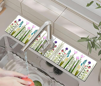 Kitchen Sink Splash Guard Faucet Mat -1 PC Super Absorbent Fast Drying Mat Sink
