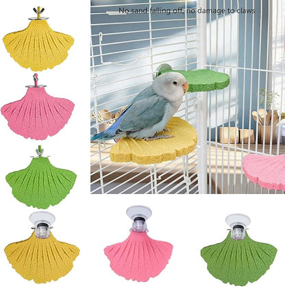 Bird Perch Stands Parrots Calciums Perch Beak Grinding Stone Foot Claws Trimmer Parakeet Platform Parrots Chewing Toy