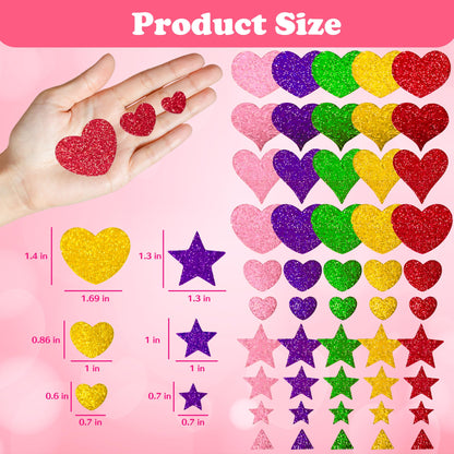 24 Sheets Valentines Stickers with 280 PCS Foam Stickers
