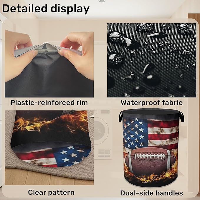 Football Large Clothes Hamper Bag