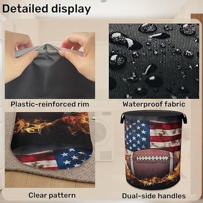 Football Large Clothes Hamper Bag