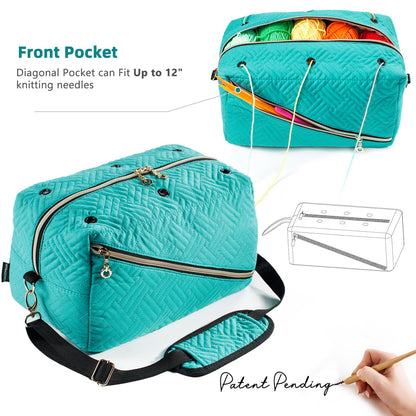 MYBAGZING Crochet Bag Organizer - Knitting Bag - Yarn Storage Organizer - Yarn Bag for Crocheting - Yarn Holder for Crochet Accessories, Knitting Needles, Crochet Hooks, Crocheting & Knitting Gifts,