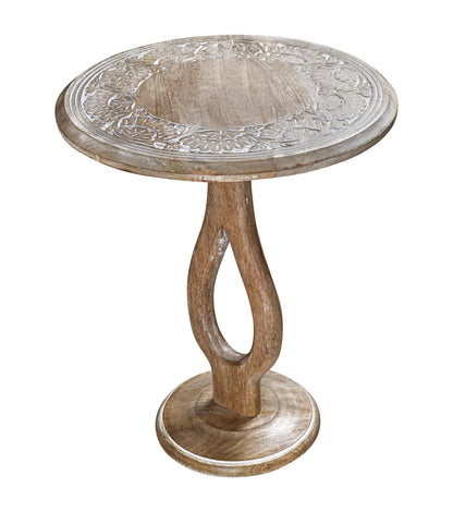 End Tables for Living Room- Small Drink Table for Small Spaces,Modern Accent Nightstand with Hand-Carved Top & Solid Wood Side Tables for Drying Room,Bedroom, Office - 18x22 White wash_Pride Styles