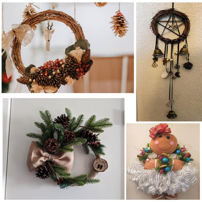 Small Round Grapevine Wreath 6 Inch Rattan Wreaths for Crafts Spring Christmas Holiday Decoration Wedding Home Decor (6 Pack)
