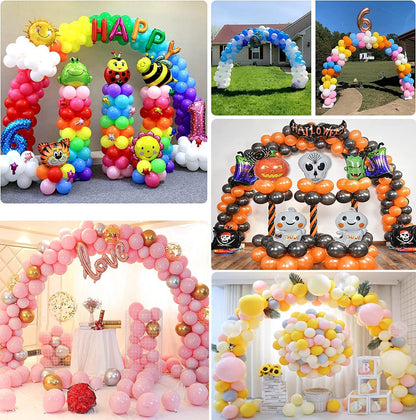 Balloon Arch Kit and Balloon Pump, 10FT Width 9FT Height Adjustable Balloon Arch Stand with NEW DESIGNED 2 Balloon Stands Water Fillable Bases for Wedding Anniversary Mother's Day Party