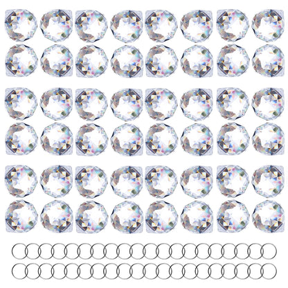 HDCRYSTALGIFTS 48pcs Clear Crystal Ball Prism 20mm Chandeliers Prism Sun Shine Catcher Rainbow Pendants Maker, Hanging Crystals Prisms for Windows Glass Ball Ornaments for Christmas Tree