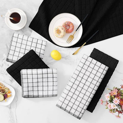 Homaxy Premium Cotton Kitchen Towels 16"x 28", Large Natural Ring Spun 390 GSM
