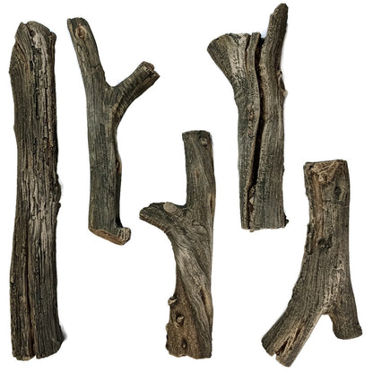 Midwest Hearth Deluxe Decorative Branch and Twig Set | Cast from Real Logs and Hand Painted in USA (Driftwood 5-Piece)