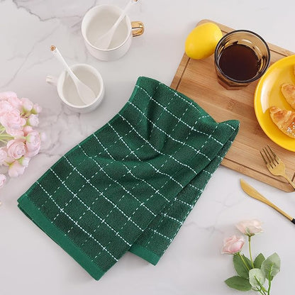 Mordimy 100% Cotton Terrycloth Kitchen Towels and Dishcloths Sets, Soft and
