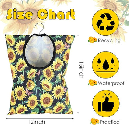 2 Pcs Sunflower Clothes Pin Bag Clothespin Bag Holder Clothespin Holder 15 X 11