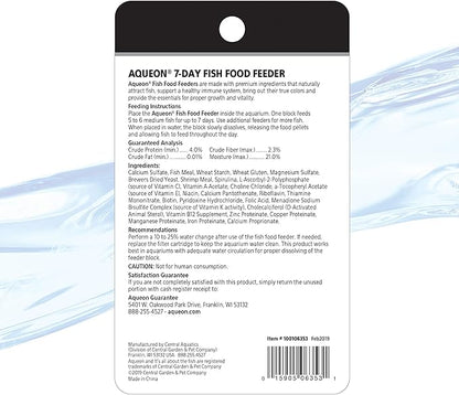 Aqueon 7 Day Vacation Feeder Slow- Release Fish Food for Tropical Fish - 4 Pack