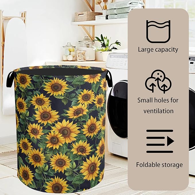 Sunflower Laundry Basket with Handles