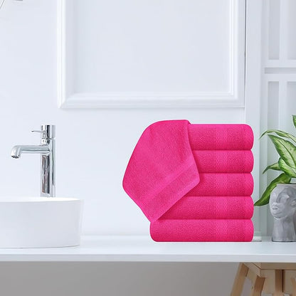 GLAMBURG Ultra Soft 12-Piece Washcloths Set 13x13-100% Ringspun Cotton