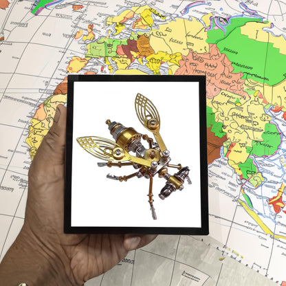 Steampunk Insect Bug Sculpture Mechanical 3D Puzzle Kits for Adults, Making kit DIY Projects Metal Building, Ideas for Birthday(Drosophila melanogaster)