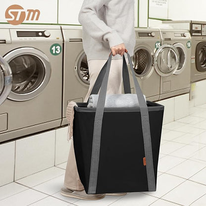 STORAGE MANIAC Collapsible Laundry Caddy, 128L Large Collapsible Laundry Basket