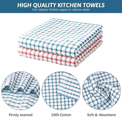 Nialnant 12 Pack Dish Towels for Kitchen, 100% Cotton Soft Dish Rags, Quick