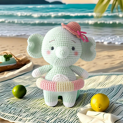 ISTORAGE Crochet Kit for Beginners, 2PCS Elephant Beginner Crochet Kit Crochet Starter Kit DIY Crochet Animals Kits Knitting Supplies, Easy Knitting Kit