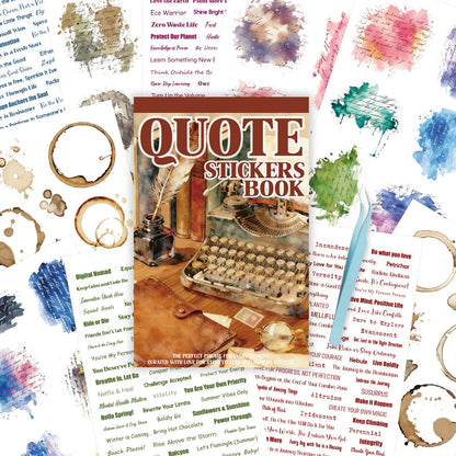 ZHIJIANHZ Transparent PET Quote Stickers, 48 Sheets 1100+ Pcs Scrapbook Supplies, Word Stickers for Journaling, Vision Board, Card Making, Junk Journal